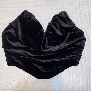 Marina Black Velvet Draped Corset